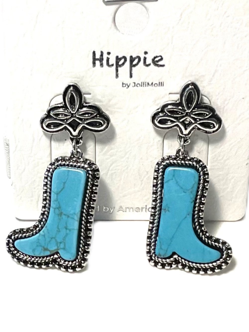 Cowgirl Boots Stud Jade Colored Earrings